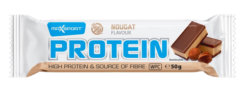 Baton proteinowy WPC nugatowy w mlecznej czekoladzie bezglutenowy 50 g - Maxsport