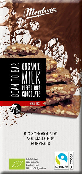 Czekolada mleczna z ryżem ekspandowanym 70 g - Meybona (EKO)