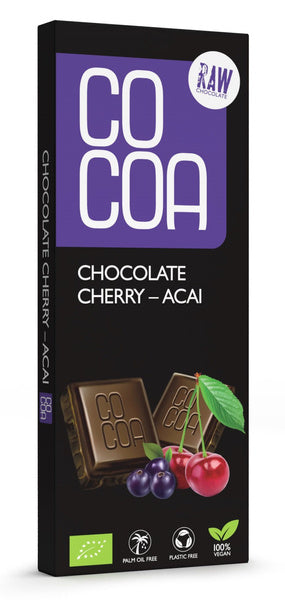Czekolada surowa wiśnia acai 40 g - Cocoa (EKO)