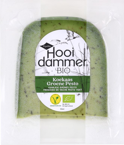 Ser żółty dojrzewający zielone pesto 200 g kostka - Hooidammer (EKO)