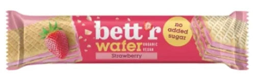Wafelek z kremem orzechowo truskawkowym bez dodatku cukru 30 g - Bett'r (EKO)