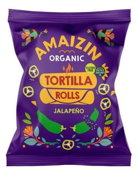 Chipsy tortilla nachosy kukurydziane jalapeno bezglutenowe 100 g - Amaizin (EKO)