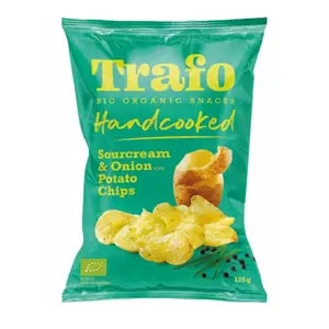 Chipsy ziemniaczane cienko krojone śmietankowo cebulowe 125 g - Trafo (EKO)