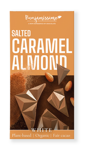 Czekolada wegańska słony karmel i migdały bezglutenowa 60 g - Benjamissimo (EKO)