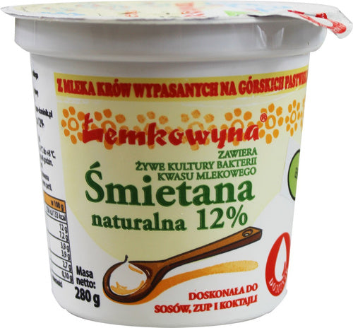 Ekologiczna śmietana 12 % 280 g - Łemkowyna (EKO)