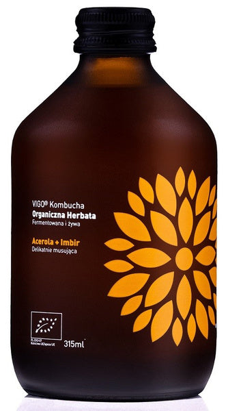 Kombucha z acerolą i imbirem bezglutenowa 330 ml - Vigo (EKO)