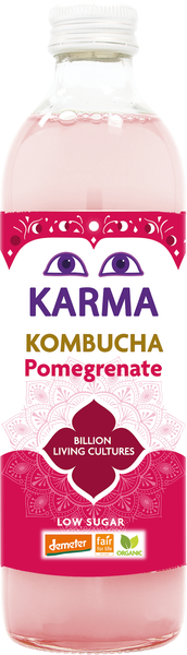 Kombucha z granatem niska zawartość cukru fair for life 500 ml - Karma Kombucha (EKO)