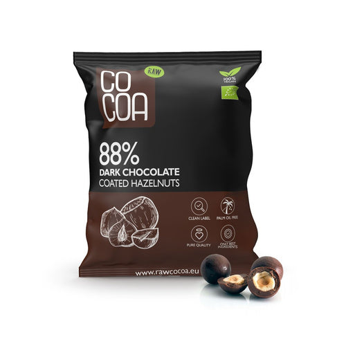 Orzechy laskowe w czekoladzie ciemnej 88 % 70 g - Cocoa (EKO)