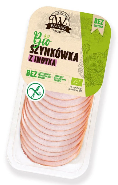 Szynkówka z indyka plastry bezglutenowa 130 g - Wasąg (EKO)