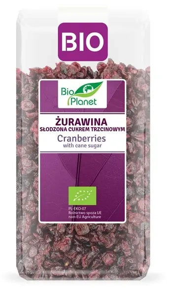Żurawina suszona słodzona cukrem trzcinowym 400 g - Bio Planet (EKO)